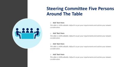Steering Committee Five Persons Around The Table PowerPoint Template