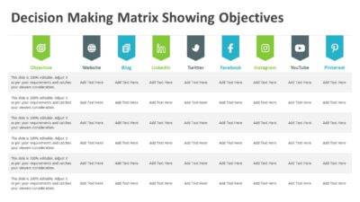 Decision Making Matrix Showing Objectives PowerPoint Template