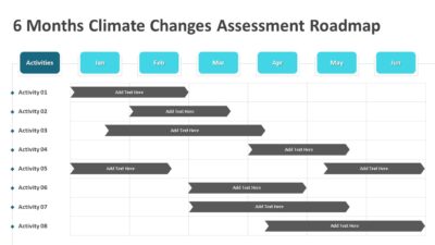 6 Months Climate Changes Assessment Roadmap PowerPoint Template