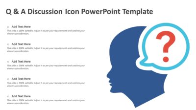 Q and A Discussion Icon PowerPoint Template