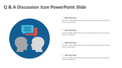 Q and A Discussion Icon PowerPoint Slide