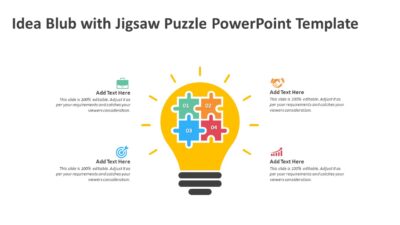 Idea Blub with Jigsaw Puzzle PowerPoint Template