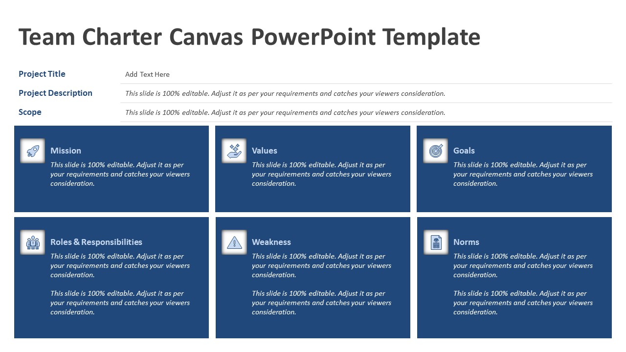 Team Charter Canvas Powerpoint Template Ppt Templates