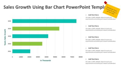 Sales Growth Using Bar Chart PowerPoint Template