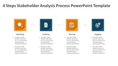 4 Steps Stakeholder Analysis Process PowerPoint Template