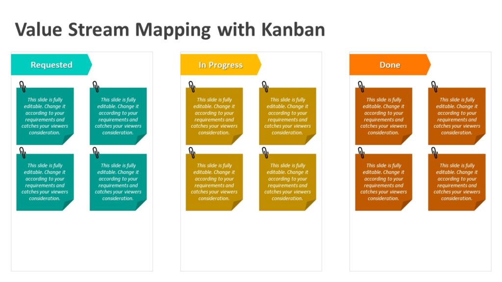 Value Stream Mapping with Kanban PowerPoint Template