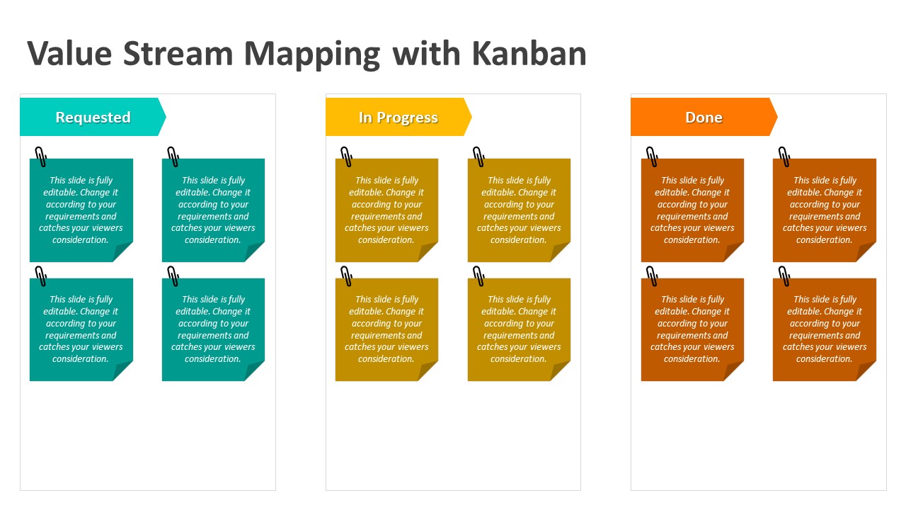 Value Stream Mapping with Kanban PowerPoint Template