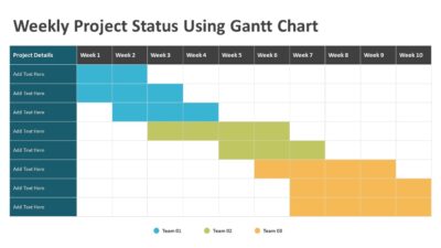 Weekly Project Status Using Gantt Chart PowerPoint Template