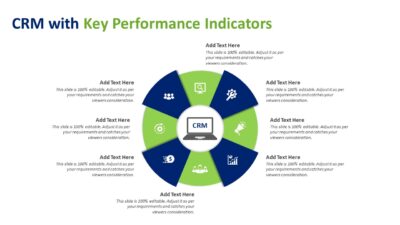 CRM with Key Performance Indicators PowerPoint Template