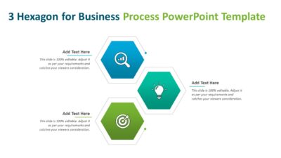 3 Hexagon For Business Process PowerPoint Template