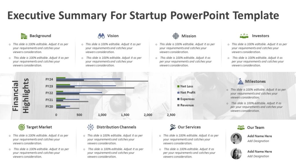 Executive Summary For Startup PowerPoint Template