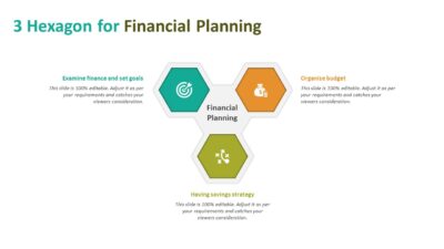 3 Hexagon for Financial Planning PowerPoint Template