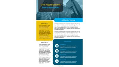 One Page Business News Newsletter PowerPoint Template