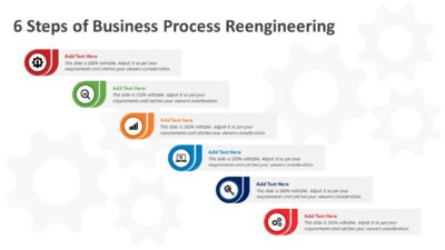 6 Steps of Business Process Reengineering PowerPoint Template