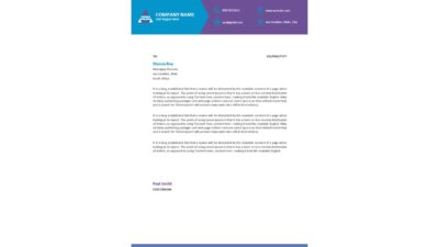 Modern Corporate Letterhead Word Template Design