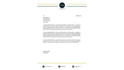 Modern Company Letterhead Word Template Design