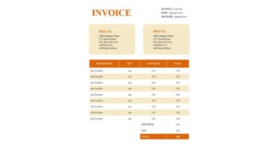 Business Invoice Word Template Layout