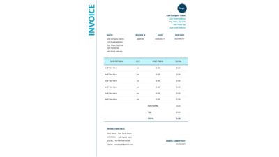 Professional Invoice Word Template Design