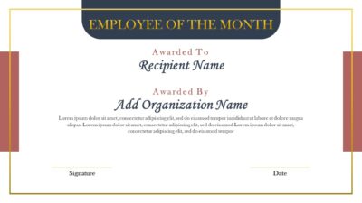 Employee of the Month Certificate PowerPoint Template