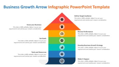 Business Growth Arrow Infographic PowerPoint Template