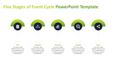 Five Stages of Event Cycle PowerPoint Template