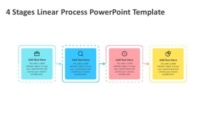 4 Stages Linear Process PowerPoint Template