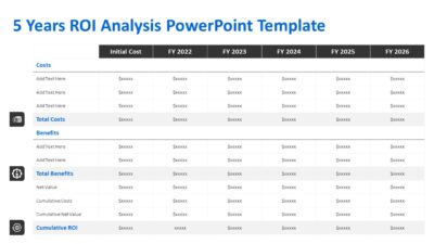 5 Years ROI Analysis PowerPoint Template