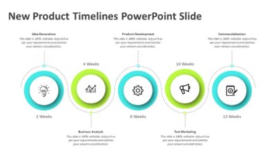 New Product Timelines PowerPoint Slide