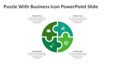 Puzzle With Business Icon PowerPoint Slide