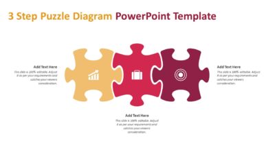 3 Step Puzzle Diagram PowerPoint Template