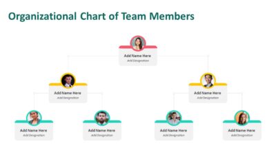 Organizational Chart of Team Members PowerPoint Template