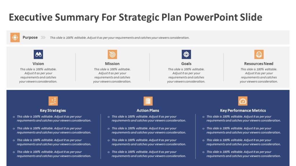 Executive Summary For Strategic Plan PowerPoint Slide