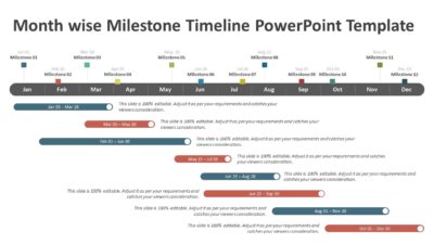 Month wise Milestone Timeline PowerPoint Template