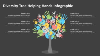 Diversity Tree Helping Hands Infographic PowerPoint Template