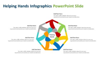 Helping Hands Infographics PowerPoint Slide
