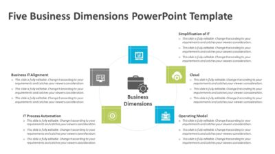 Five Business Dimensions PowerPoint Template