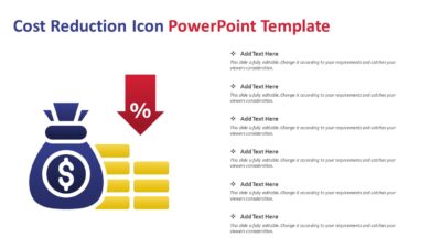 Cost Reduction Icon PowerPoint Template