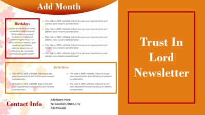 One Page Trust in Lord Newsletter PowerPoint Template