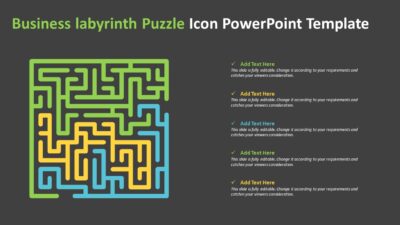 Business labyrinth Puzzle Icon PowerPoint Template