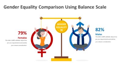 Gender Equality Comparison Using Balance Scale PowerPoint Template