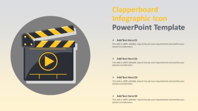 Clapperboard Infographic Icon PowerPoint Template