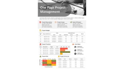 One Page Project Management PowerPoint Template