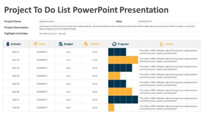 Project To Do List PowerPoint Presentation