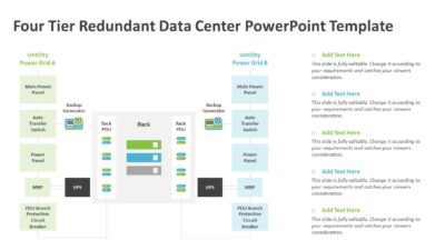Four Tier Redundant Data Center PowerPoint Template
