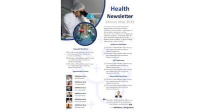 One Page Health Newsletter PowerPoint Template