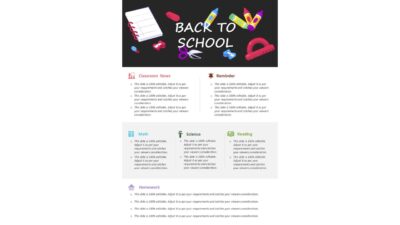 One Page Back To School Newsletter PowerPoint Template