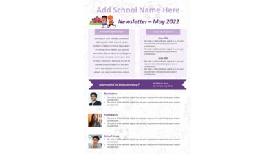 One Page School Newsletter PowerPoint Template