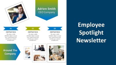 One Page Employee Spotlight Newsletter PowerPoint Template