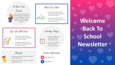 One Page Welcome Back To School Newsletter PowerPoint Template