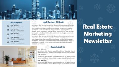 One Page Real Estate Marketing Newsletter PowerPoint Template